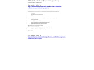 CMGT 430 Week 2 Individual Assignment Enterprise Security Concerns//tutorfortune.com