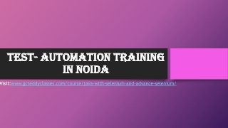 Test- Automation Training in Noida