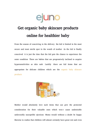 get organic baby skincare products online for healthier baby