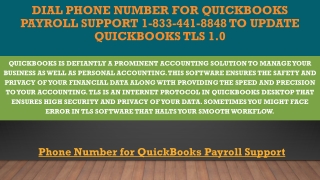 Phone Number for QuickBooks Payroll Support 1-833-441-8848