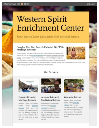 Western Spirit Enrichment Center - Marriage Retreats, Women’s Retreats