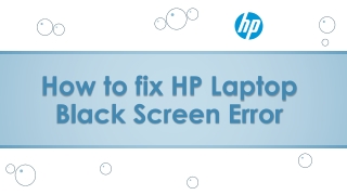 How to fix HP Laptop Black Screen Error