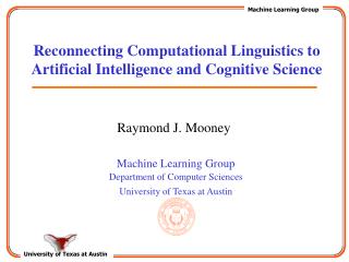 Reconnecting Computational Linguistics to Artificial Intelligence and Cognitive Science
