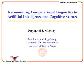 Reconnecting Computational Linguistics to Artificial Intelligence and Cognitive Science