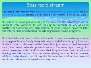 Boss radio stream