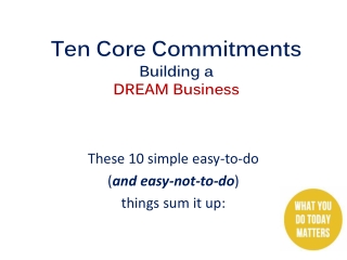 Ten core commitments