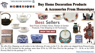 Buy Home Decoration Products & Accessories From Homenique