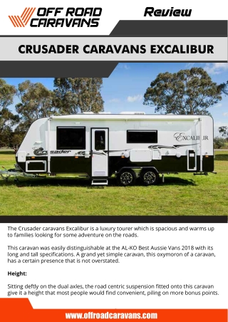 Crusader Caravans – Excalibur Review - Off Road Caravans