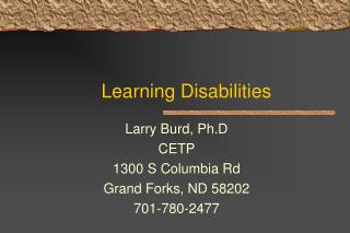 Learning Disabilities