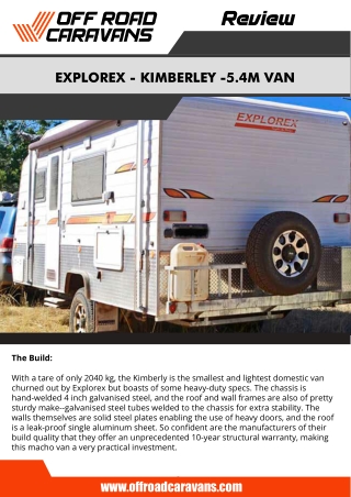 Explorex Caravans Kimberley Review – Off Road Caravans