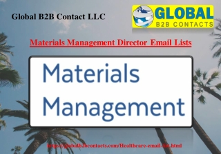 Materials Management Director Email Lists