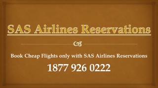 Book Cheap Flights only with SAS Airlines Reservations