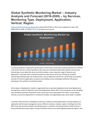 Global Synthetic Monitoring Market