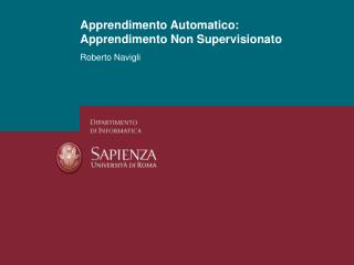 Apprendimento Automatico: Apprendimento Non Supervisionato