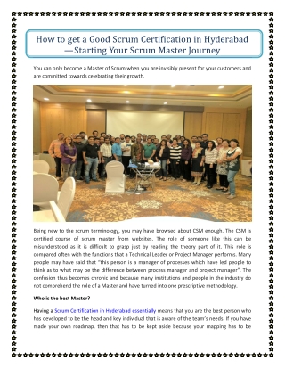 How to get a Good Scrum Certification in Hyderabad — Starting Your Scrum Master Journey