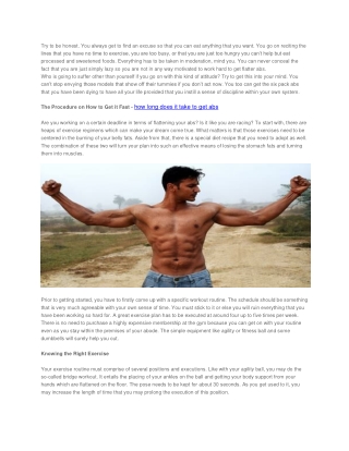 How long does it take to get abs