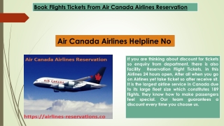 Book Flights Tickets From Air Canada Airlines Reservation