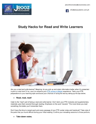 Study Hacks for Read and Write Learners