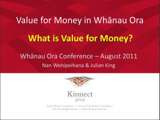 Value for Money in Whānau Ora