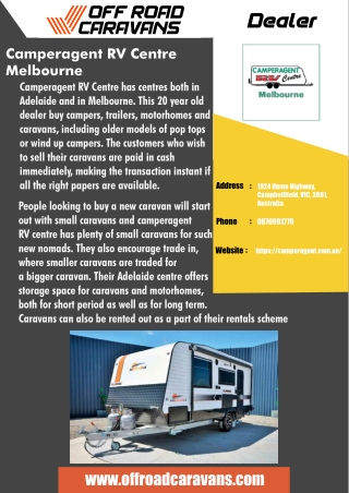 Camperagent RV Centre Melbourne - Off Road Caravans Dealer