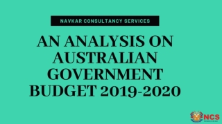 An Analysis on Australian Government Budget 2019