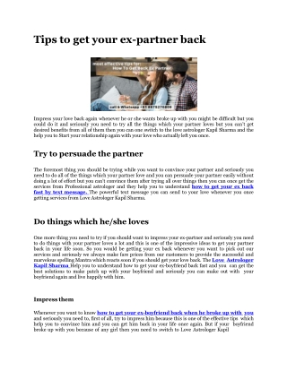 Most Effective Tips for How to Win the Love of Your Life Back
