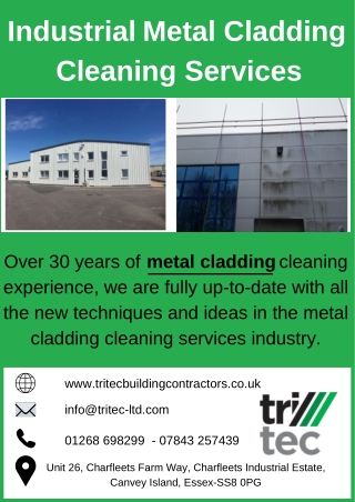 Industrial Metal Cladding Cleaning Services