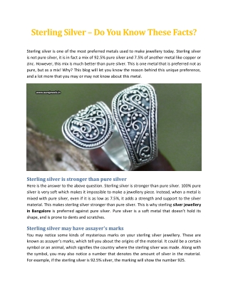 Sterling Silver – Do You Know These Facts - Aura Jewels