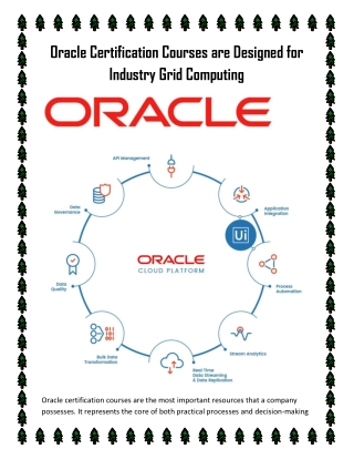 Oracle Certification Courses are Designed for Industry Grid Computing