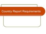 Country Report Requirements