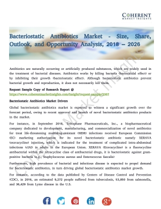 Bacteriostatic Antibiotics Market - Size, Outlook, and Opportunity Analysis, 2018 – 2026