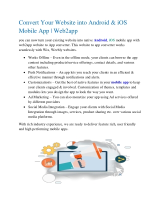 convert your website into android,ios