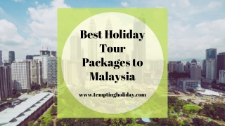 Plan Best Holiday Tour Packages to Malaysia With Tempting Holiday