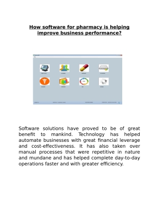 How software for pharmacy is helping improve business performance?