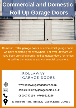 Commercial and Domestic Roll Up Garage Doors