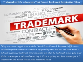 Trademarks411 On Advantages That Federal Trademark Registration Offers