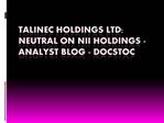 Talinec holdings Ltd: Neutral on NII Holdings - Analyst Blog