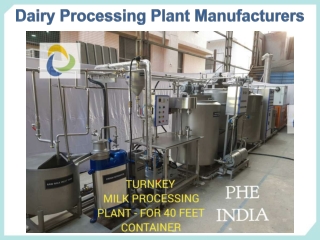 Dairy Processing Plant Manufacturers