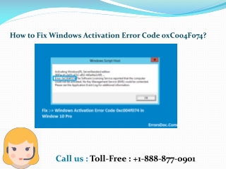 How to Fix Windows Activation Error Code 0xC004F074?