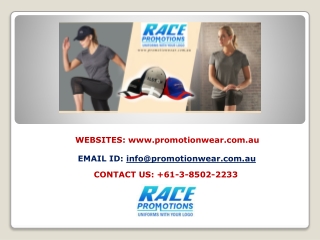 Branded Promotional Clothing Store In Australia - Race Promotions