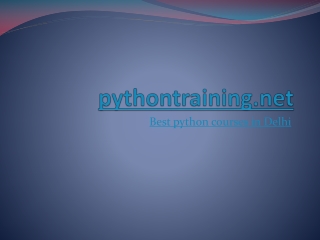 Python training in Delhi