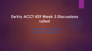 DeVry ACCT 429 Week 3 Discussions Latest