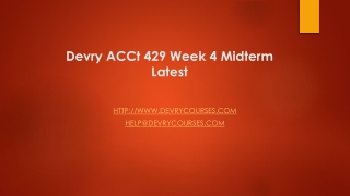 Devry ACCt 429 Week 4 Midterm Latest