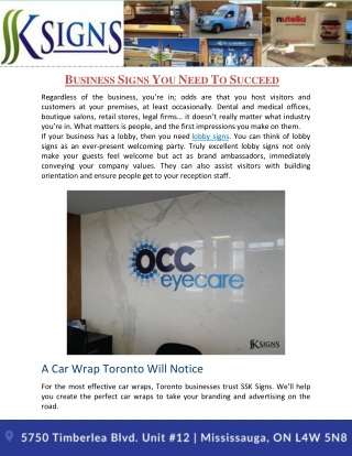 Business Signs You Need To Succeed