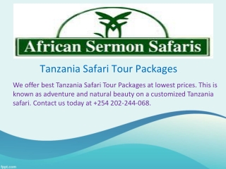 Tanzania Safari Tour Packages