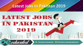 Latest Jobs in Pakistan 2019