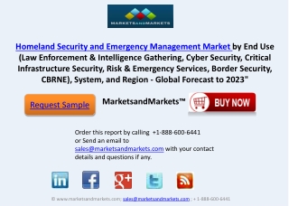 Homeland Security and Emergency Management Market: Business Opportunities & Future Investments till 2023