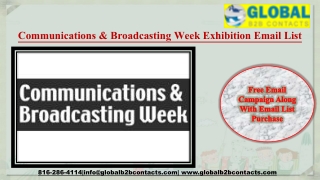 Communications & Broadcasting Week Exhibition List