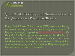 QuickBooks POS Support Number, Quickbooks POS Support