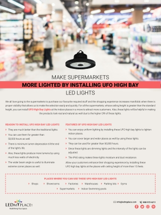 Make Supermarkets lighter by Installing UFO High Bay LED lights